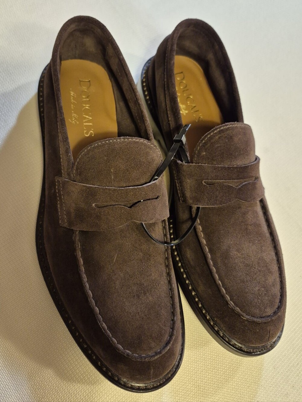 Doucal's Suede Penny Loafers for Men